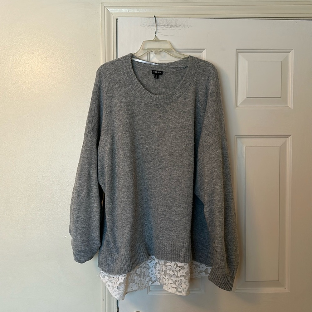 Torrid sweater with lace